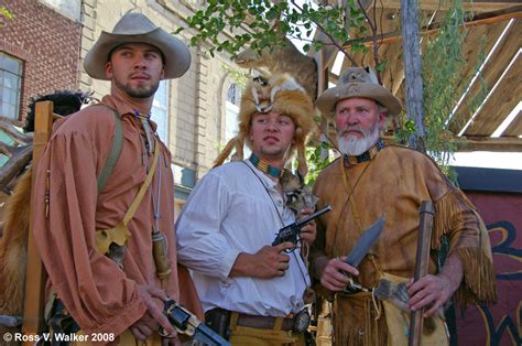 Mountain Men At A Butch Cassidy Bank Robbery Re Enactment Montpelier
