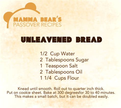 Unleavened bread recipes include many from the indian cuisine. Passover / Feast of Unleavened Bread Recipe: Unleavened ...