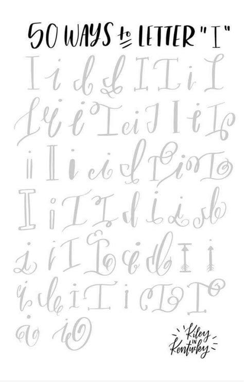 50 Ways Letter I Hand Lettering Practice Hand Lettering Fonts