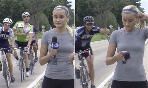 Tv Reporter Gets Revenge On Cyclists Who Spoiled Her Race Coverage With