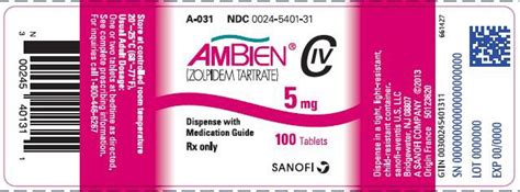 Ambien Fda Prescribing Information Side Effects And Uses