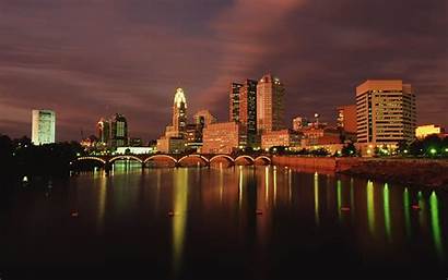 Ohio Columbus Wallpapers Downtown State Dusk Hotels