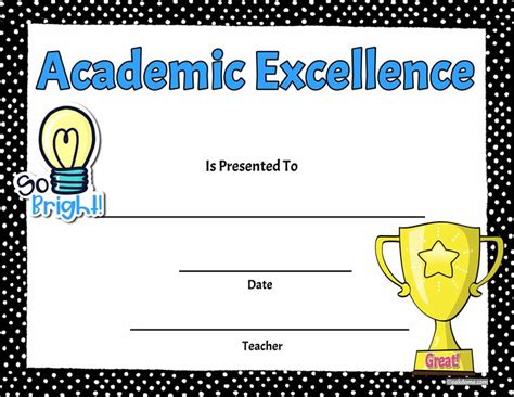 Free Fast Student Award Generator Academic Excellence Award In 2022