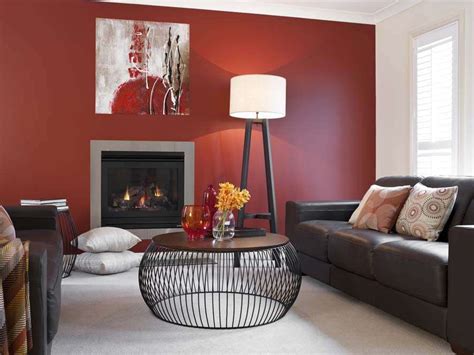 Lounge Room Red Feature Wall Inspirations Paint Lentine Marine