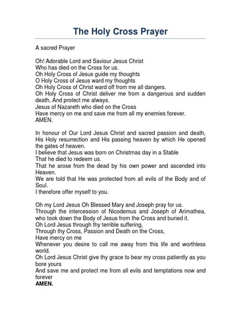 The Holy Cross Prayer Lords Prayer Mercy