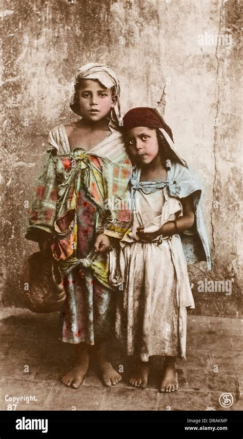 Two Young Tunisian Beggar Children Stock Photo 66003183