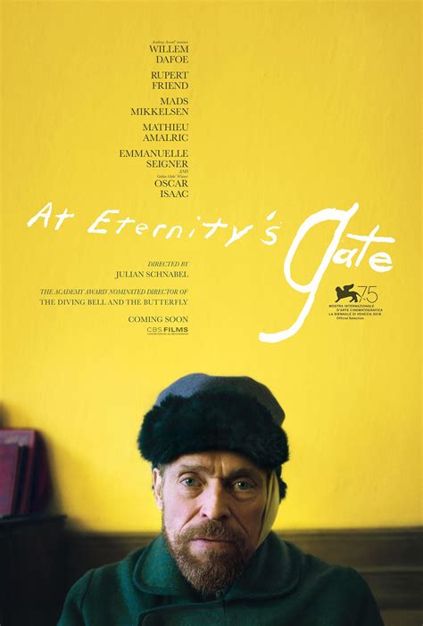 Reuters reports the film follows him in and out of mental asylums, and ends with his death at 37. Willem Dafoe brings Vincent van Gogh's vision to life in ...