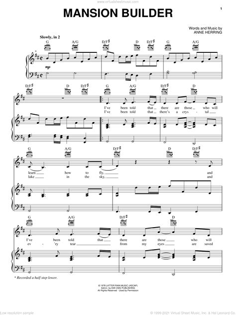 Mansion Builder Sheet Music For Voice Piano Or Guitar Pdf