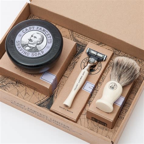 Shaving Brush Razor And Soap Gift Set Captainfawcett Pickture