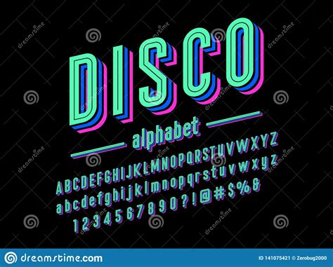 Disco Font Stock Vector Illustration Of Simple Graphic 141075421