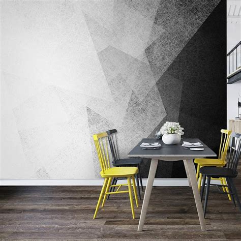 Tuya Art Nordic Wallpapaper 3d Look Black And White Abstract Wall Mural
