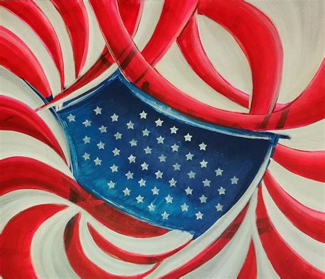 American Flag Abstract Painting By Wayne Waldeck Fine Art America