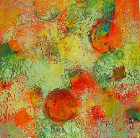 Abstract Acrylic Painting Textured Orange By Avaavadonstudio