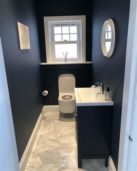 Ourrenovationproject On Instagram “our Navy Downstairs Bathroom