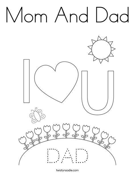 Gambar Mom Dad Coloring Page Twisty Noodle Pages Di Rebanas Rebanas