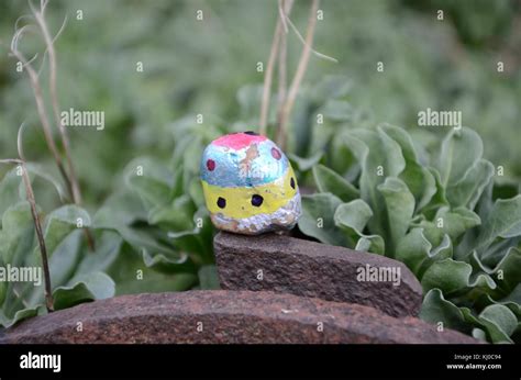 Painted Rocks Hidden For People To Find And Swap Stock Photo Alamy