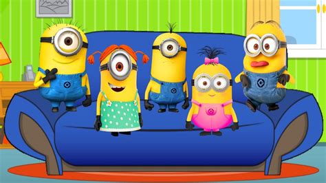 Five Little Minions Jumping On The Bed Youtube