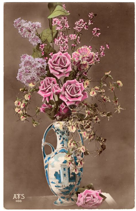 Vintage Vase Of Flowers Vintage Postcard As 1100 Floral Vase Flower Vases Vintage Vases