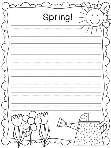 5 Best Images Of Spring Writing Paper Printable Free Printable Border