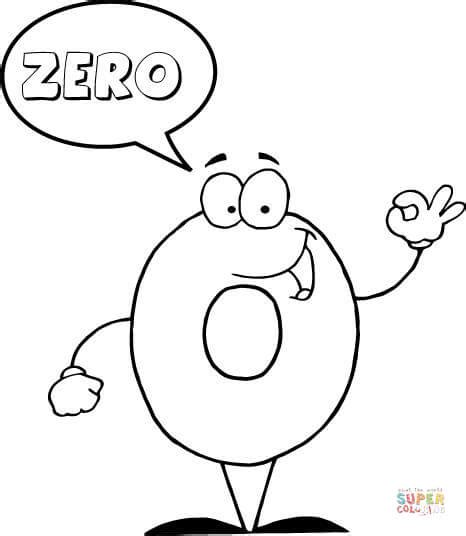 Number Zero : Learning to Write Simple Handwriting Number 0 Colouring