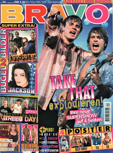 Bravo Nr34 1995 Heft Jetzt Online Kaufen Take That Mark Oh Green Day Outhere Brothers Pj