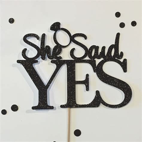 Bridal shower cake topper, engagement cake topper, she said yes cake topper, miss to mrs topper 