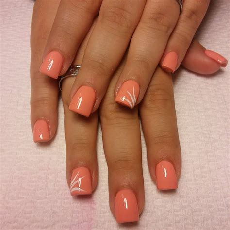 These acrylic nails are short. 21+ Peach Nail Art Designs, Ideas | Design Trends ...