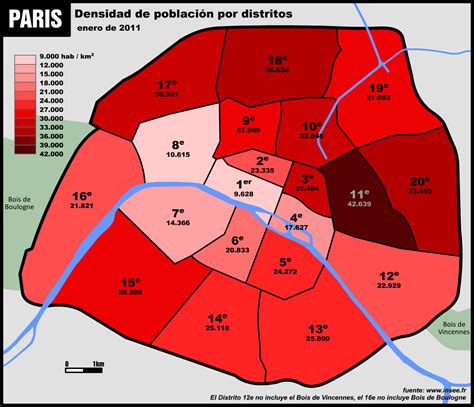 Densit De Population Par Arrondissement De Paris