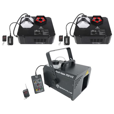 2 Chauvet Dj Geyser P5 Dmx Fog Machines Foggers Rgbauv Led Effects