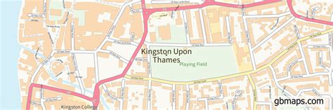 Kingston Upon Thames Vector Street Map