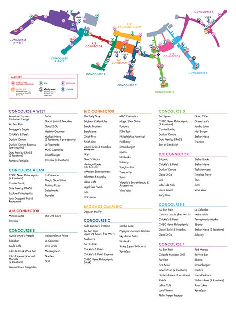 Phl Airport Retail Shops Map Phl Food And Shops