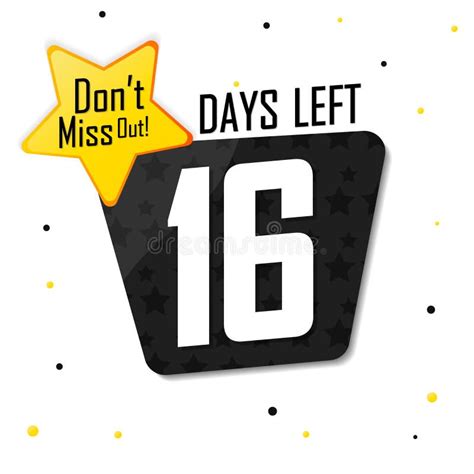 16 Days Left Countdown Tag Banner Design Template Don T Miss Out