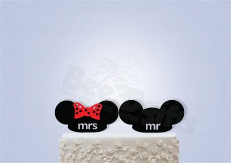 Mickey And Minnie Mouse Ears Cake Topper