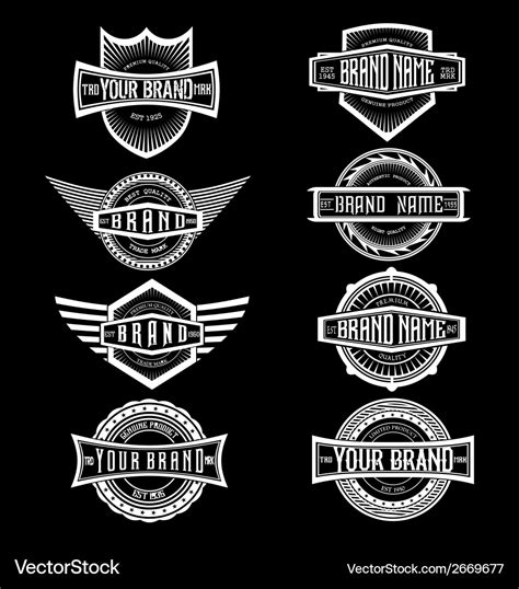Vintage Brand Label Badges Royalty Free Vector Image