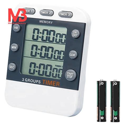 Digital Dual Kitchen Timer 3 Channels Count UP Down Timer Triple