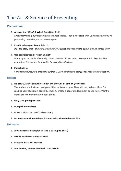Im bereich der usp werden besondere alleinstellungsmerkmale dargestellt , wie zum beispiel: HANDOUT: The Art & Science of Presentations