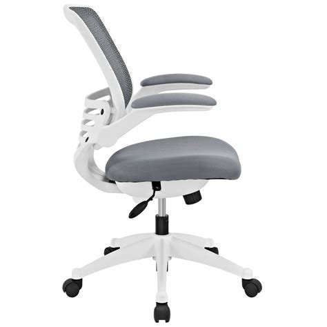 Edge White Base Office Chair Gray By Modway