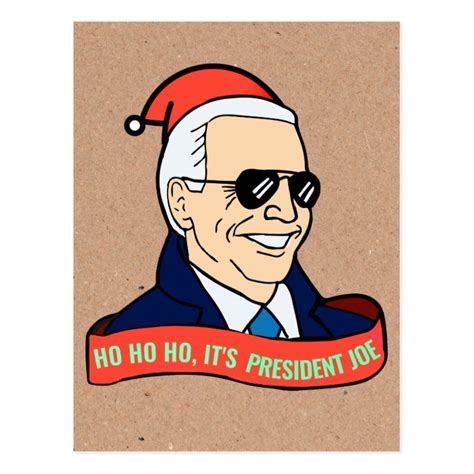 Funny Ho Its President Joe Biden Santa Christmas Postcard
