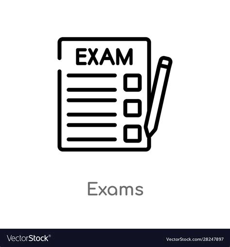 Outline Exams Icon Isolated Black Simple Line Vector Image