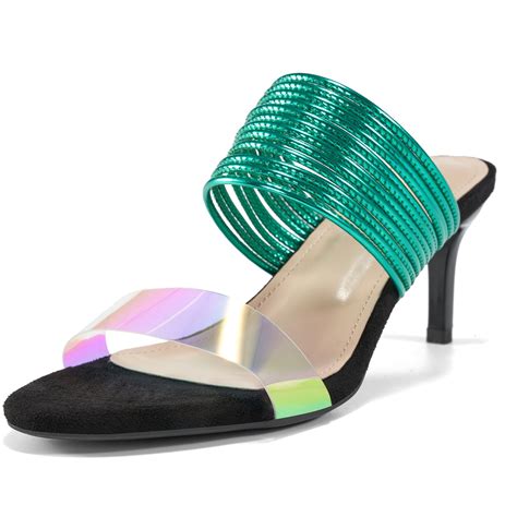 Women Casual Heeled Sandals With Colorful Strap Open Toe Sandals