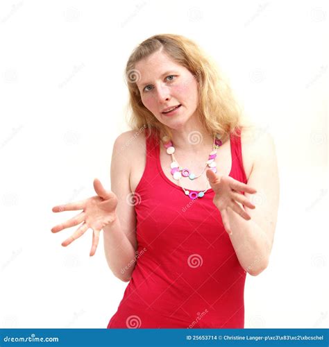 Serious Woman Explaining With Her Hands Stock Images Image 25653714