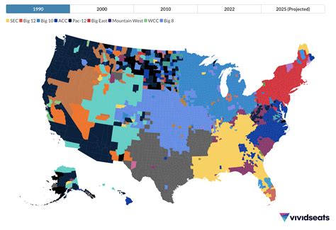 Vivid Seats Maps the Growth of Men's College Basketball Conferences