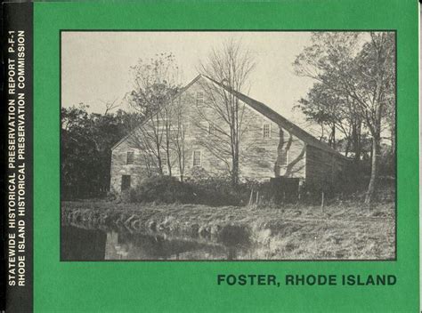 Foster Rhode Island Statewide Historical Preservation Report P F 1 By