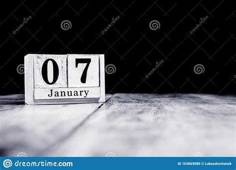 January 7th 7 January Seventh Of January Calendar Month Date Or