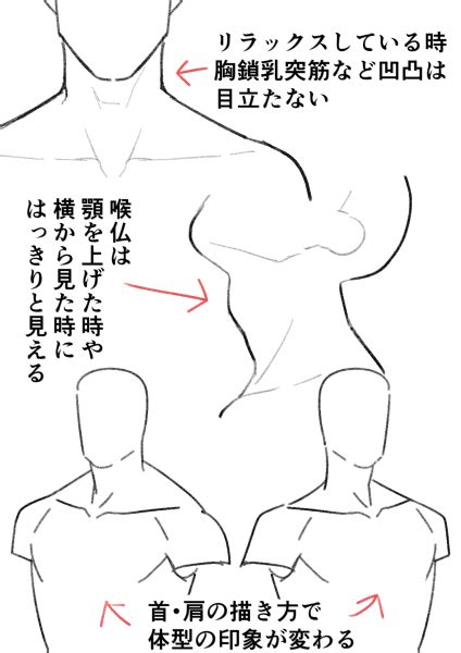 男性らしいセクシーさを演出！イケメン男性キャラの描き方・身体編 いちあっぷ スケッチのテクニック 描き方 身体 描き方