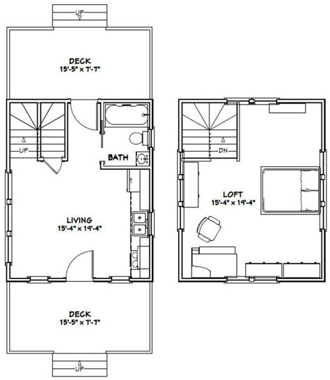 16x20 House 1 Bedroom 1 Bath 574 Sq Ft Pdf Floor Plan Instant Download
