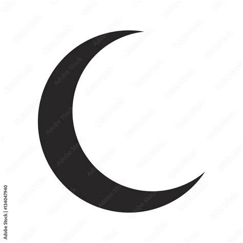 Crescent Moon Silhouette Vector Symbol Icon Design Stock Vector