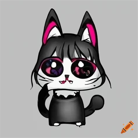 Cartoon Image Of An Emo Cat