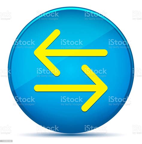Transfer Arrow Icon Modern Flat Cyan Blue Round Button Stock