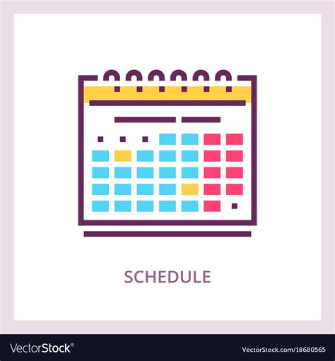Project Planning Line Icons Collection Schedule Vector Image